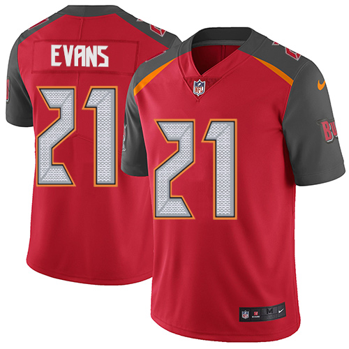 Nike Buccaneers #21 Justin Evans Red Team Color Men's Stitched NFL Vapor Untouchable Limited Jersey - Click Image to Close